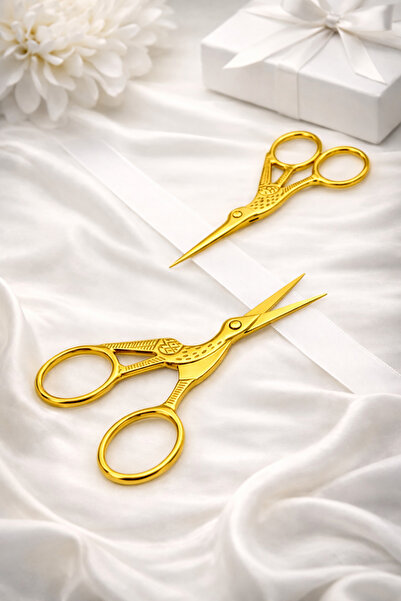 ZEYMERADE Foarfece pentru broderie și cusături, model Swan Gold, cu panglică,...