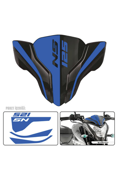 Redline Grafik Pulsar Ns 125 Ön Cam Sticker Reflektif Mavi 125 ns