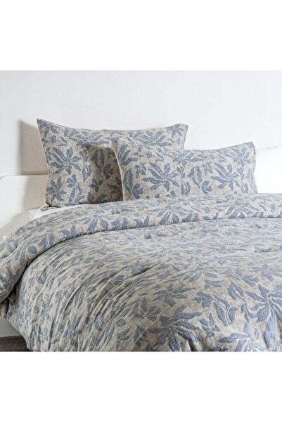 Generic Boutique Blanche 3Pc Cotton Jacquard Queen Comforter Set, Blue