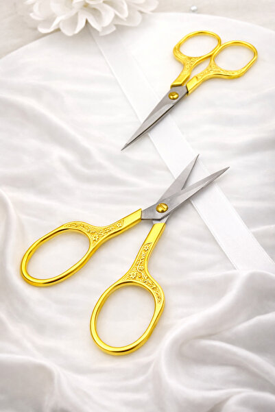 ZEYMERADE Foarfece pentru cusut și broderie, aurii, cu panglică, pentru ocazi...