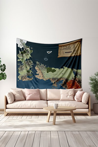 Moud's Game of Thrones Map Patterned Wall Covering Wall Tapestry Tapestry Sue...