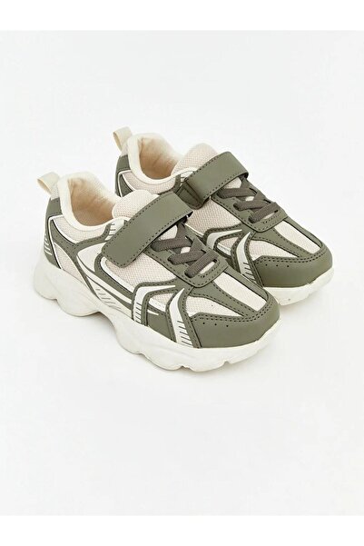 LC Waikiki Khaki Lace and Velcro Baby Boy Sneakers (S6)