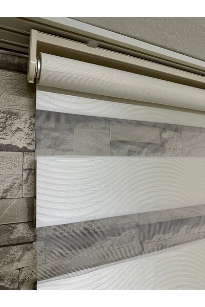 PERDECİNİZ DALGA DESENLİ ZEBRA PERDE ALÜMİNYUM KASA İMALATTAN SATIŞ EnxBoy (E...