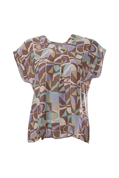 Canel Γυναικεία μπλούζα με λαιμόκοψη V και κοντό μανίκι Oversize Minimalist -...