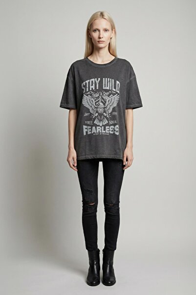 Rays 1761 Tricou imprimat Antracit