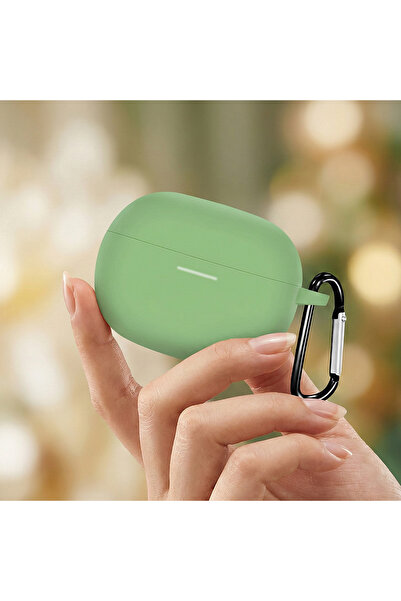 CaseOnn Redmi Buds 6 Pro Case with Strap Attachment Matte Silicone Light Green