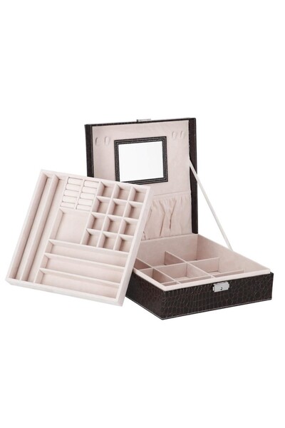 SERSIMO (DL) Jewelry storage and organization box, MDF, -leather, 26 x 26 x 8...
