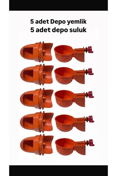 üzümoglu 5 ADET DEPO YEMLİK + 5 ADET DEPO SULUK APARATI TAVUK GÜVERCİN KAZ Hİ...