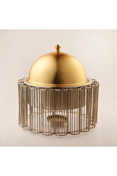 Generic سخان طعام من الفولاذ المقاوم للصدأ من لا ميسا، سعة 3 لترات، ذهبي وفضي