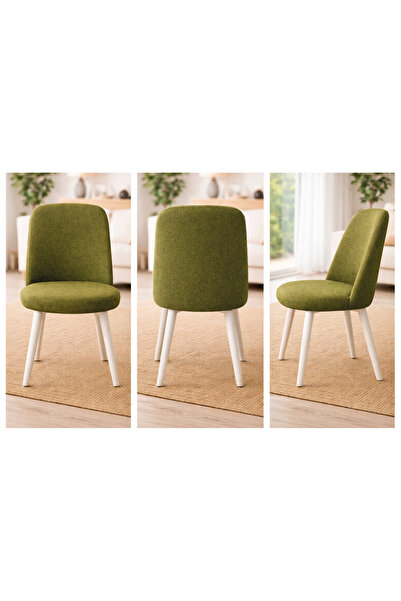 Akbal Home Sandalye Kılıfı 4 Adet Standart Retro Yuvarlak Bal Petek Kumaş Yük...