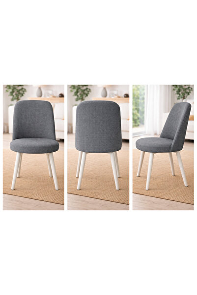 Akbal Home Sandalye Kılıfı 4 Adet Standart Retro Yuvarlak Bal Petek Kumaş Yük...