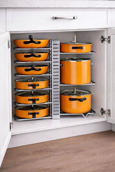 ALSİ HOME 8-Tier Kitchen Storage Rack - Corrosion-Resistant Metal, Compact Un...