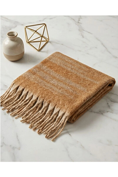 Elit Scarf Zi̇kzak Desen Premium Atki-Kamel