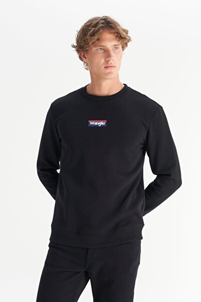 WRANGLER Regular Fit Normal Kesim Kapüşonlu İçi Polarlı Siyah Sweatshirt