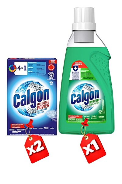 Calgon Gel detartrant 4 în 1 pentru mașina de spălat, 750 ml, verde + Pudră a...
