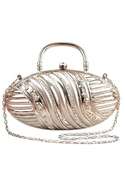 HARSHAS GLAM HGC Silver Capsule Clutch