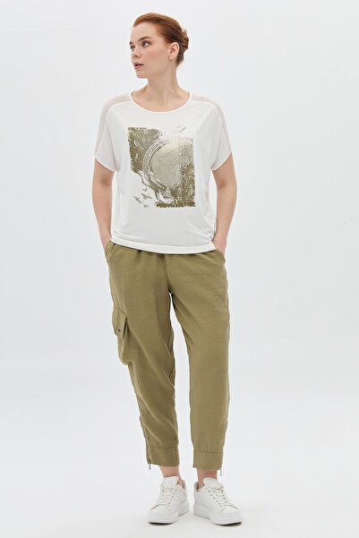 DAIDO Mesh Printed Sequined T-Shirt