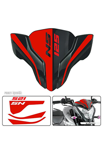 Redline Grafik Pulsar Ns 125 Ön Cam Sticker Reflektif Kırmızı 125 ns