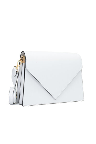 Posete Fagaras Gabrielle Leather Purse - White, Casual Bag Made of Genuine Le...