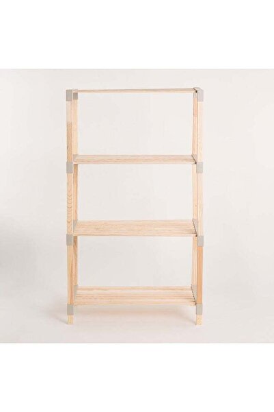 Generic رف خشبي متعدد الأغراض من هومز فيكسوود، بأربعة طوابق - بيج