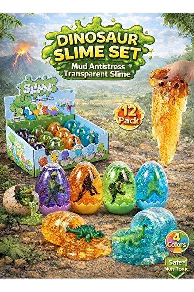 Greateam Dinosaur Slime Egg Set 12 Pack