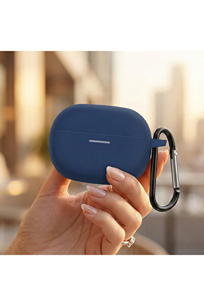 CaseOnn حافظة ريدمي بادز 6 برو مع حزام تعليق، سيليكون مطفي باللون الأزرق الداكن