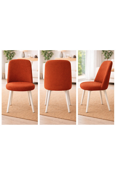 Akbal Home Sandalye Kılıf 6 Adet Standart Retro Yuvarlak Bal Petek Kumaş Kali...