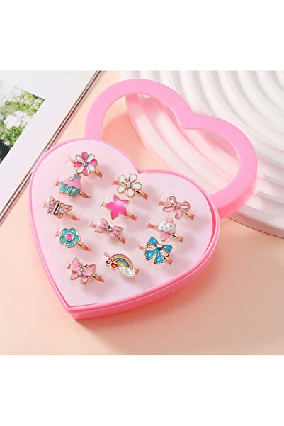 Ervalina مجموعة من 12 خاتمًا ملونًا للأطفال