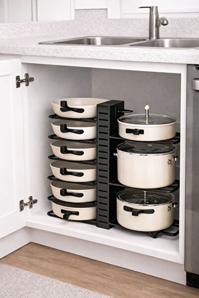 ALSİ HOME Raft de depozitare pentru bucătărie cu 8 niveluri - Metal rezistent...