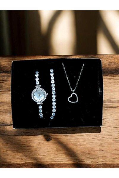 Desenor Concept Kadın Saat Bileklik ve Kalp Kolye Seti | Sevgiliye Hediye Sev...