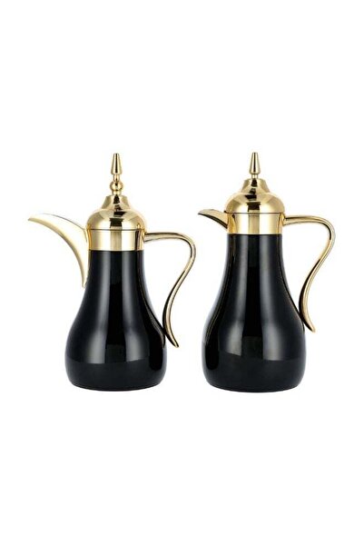 Generic Dallaty gold and black steel flask 1L + 700ml 2 pcs