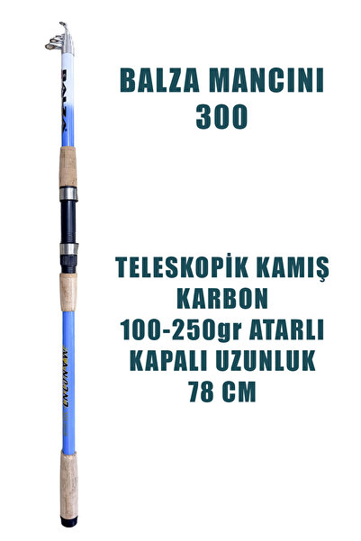 summitsport 2 Adet Balza Mancini 300cm Teleskopik Olta Kamışı 100-250gr Atarlı Teleskopik Olta Kamışı