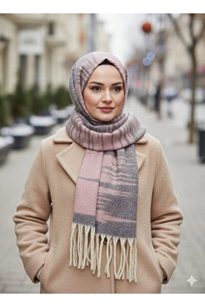 Elit Scarf وشاح فاخر بنمط متعرج - وردي