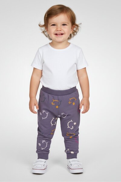 Guppyfriend Toddlers Girl Graphic Print Sweatpants, Purple