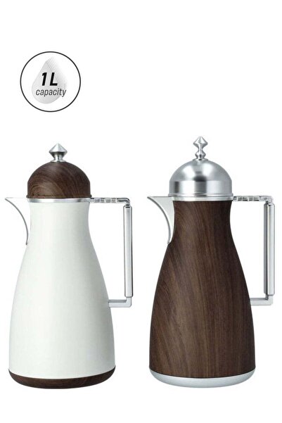 Generic Dallaty 2-Piece Plastic Vf Koufa Flask White/Brown 1Liters