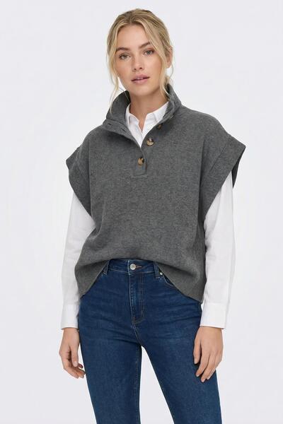 Rays 3106A Tricou cu glugă și nasturi, Antracit