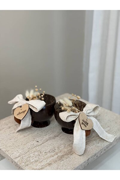 Maison Avf 2'li Kişiye Özel Hindistan Cevizi Kabuğu Kupa – Kuru Çiçek Konsept...