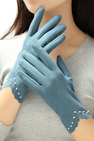 EFAYN.RO Manusi dama, accesorizate cu margelute si margine delicata, marime u...