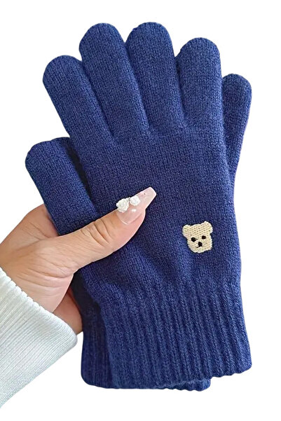 EFAYN.RO Women's gloves, classic warm model, accessorized with a teddy bear, ...