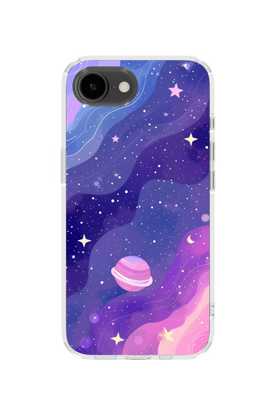 lelia غطاء هاتف شفاف مطبوع متوافق مع آيفون 16e |   مجموعة كوزميك وِسبر سكاي سيت