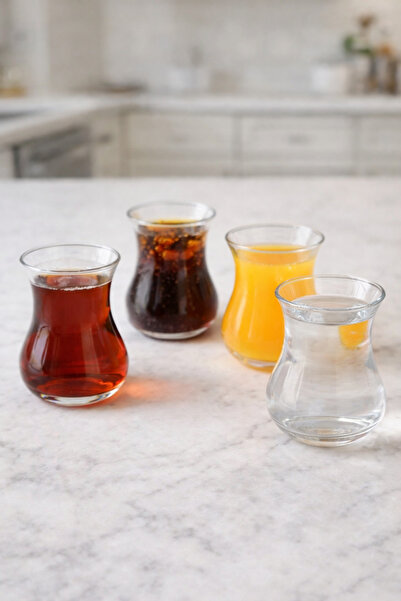 Kitchen Way Set of 4 200 ml Borosilicate Glass Cups Heat Resistant Transparen...