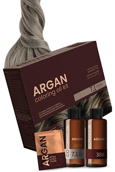 ARGAN Oil Hair Dye, Color 7.1 Ash Blonde, 75 ml