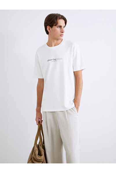 LC Waikiki Ανδρικό T-shirt με στρογγυλή λαιμόκοψη και στάμπα