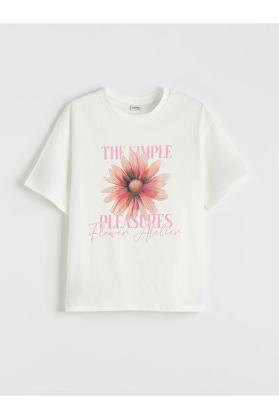 LC Waikiki Girls' Printed Crew Neck T-Shirt