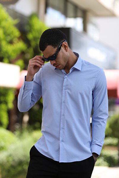 PASSERO Slim Fit Cold Print Lycra Shirt