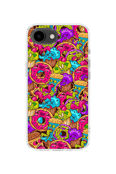 lelia غطاء هاتف شفاف مطبوع متوافق مع آيفون 16e |   مجموعة: سناك تون ديلايت