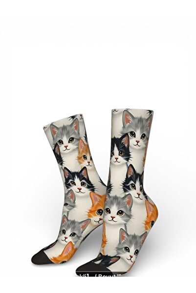 By Saadet Özkanlı Kedili Sports Socks, Yoga Socks, Mixed Colors