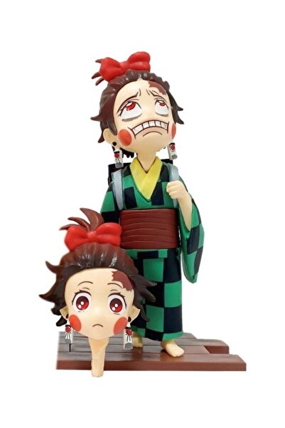 FG KONNİCHİWA Anime Demon Slayer Tanjirou 2 Kafalı Karakter Figür Oyuncak Bib...