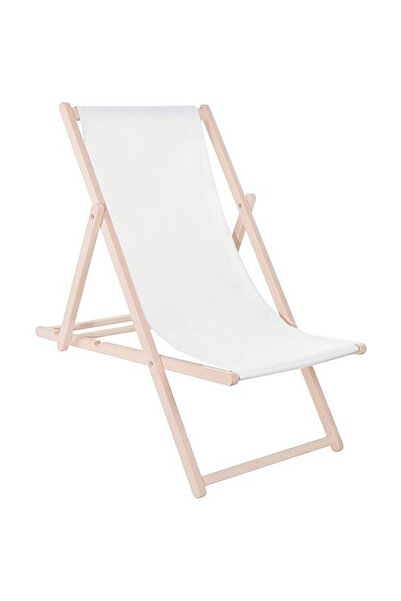 SERSIMO Folding sun lounger made of beech wood, self-assembly, 120kg, white