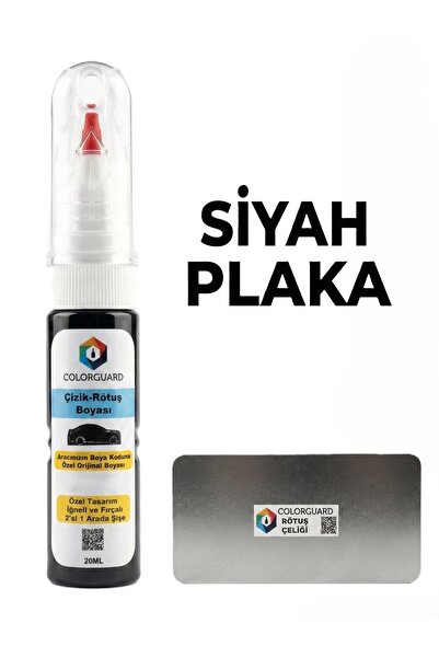 COLORGUARD Siyah Plaka İğneli ve Fırçalı Özel Tasarım Şişe Rötuş Boyası ve Pr...